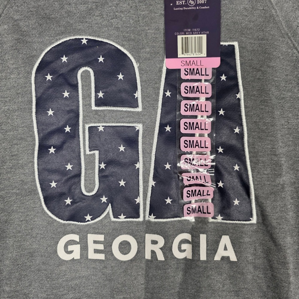 Georgia GA Star‎ Print Crew Neck Sweatshirt Pullover, Women's Size Small - Picture 3 of 11